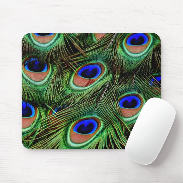 Beautiful Peacock Feathers  Mouse Pad (With Mouse)