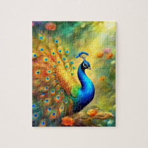 Beautiful Peacock in Garden Bird 98 Jigsaw Puzzle