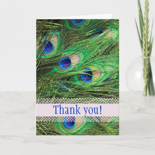 Beautiful Peacock Thank You Card (Front)
