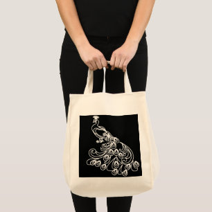beautiful peacock tote bag