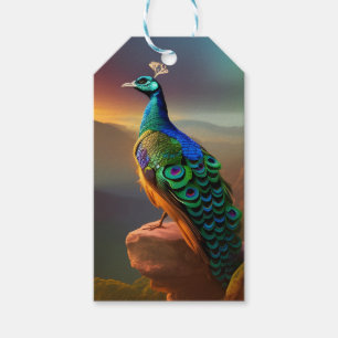 Beautiful Peacock Welcomes the Day   Gift Tags