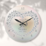 Beautiful Pearl 30th Anniversary<br><div class="desc">Featuring a beautiful pearl,  this chic 30th wedding anniversary clock can be personalised with your special pearl anniversary information on a pearl background. Designed by Thisisnotme©</div>