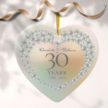Beautiful Pearl 30th Anniversary Ceramic Tree Decoration<br><div class="desc">Featuring a beautiful pearl,  this chic 30th wedding anniversary keepsake can be personalised with your special pearl anniversary information on a pearl background. Designed by Thisisnotme©</div>