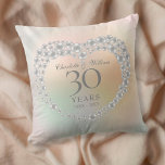 Beautiful Pearl 30th Anniversary Cushion<br><div class="desc">Featuring a beautiful pearl heart,  this chic 30th wedding anniversary pillow can be personalised with your special pearl anniversary information on a pearl background. Designed by Thisisnotme©</div>