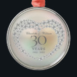 Beautiful Pearl 30th Anniversary Metal Tree Decoration<br><div class="desc">Featuring a beautiful pearl and pearls heart,  this chic 30th wedding anniversary keepsake can be personalised with your special pearl anniversary information on a pearl background. Designed by Thisisnotme©</div>