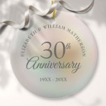 Beautiful Pearl 30th Anniversary Photo Ceramic Tree Decoration<br><div class="desc">Featuring a beautiful pearl,  this chic 30th wedding anniversary keepsake can be personalized with your special pearl anniversary information on a pearl background and your photo on the reverse. Designed by Thisisnotme©</div>