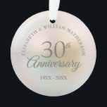 Beautiful Pearl 30th Anniversary Photo Ornament<br><div class="desc">Featuring a beautiful pearl,  this chic 30th wedding anniversary keepsake can be personalised with your special pearl anniversary information on a pearl background and your photo on the reverse. Designed by Thisisnotme©</div>