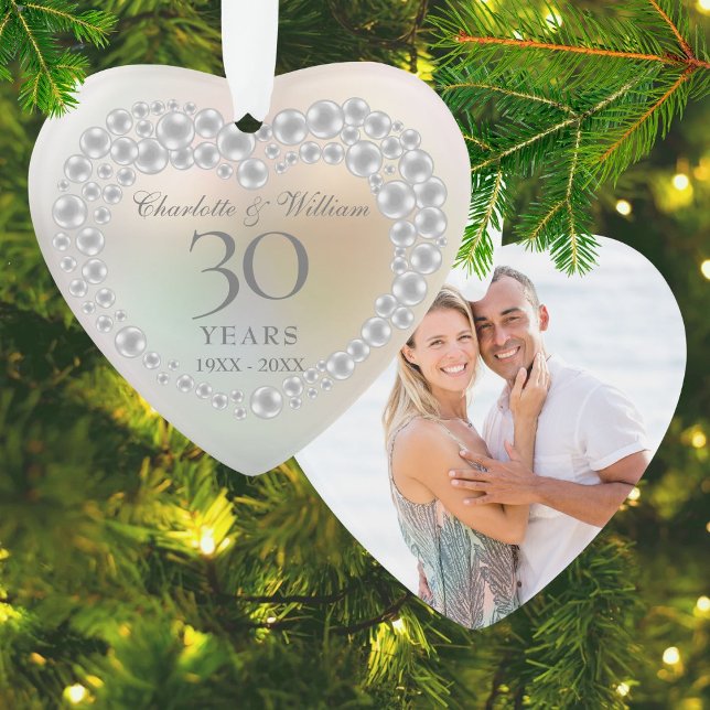 Beautiful Pearl 30th Anniversary Photo Ornament (Beautiful Pearl 30th Anniversary Photo Ornament)