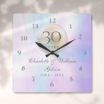 Beautiful Pearl 30th Wedding Anniversary<br><div class="desc">Featuring a beautiful pearl,  this chic 30th wedding anniversary clock can be personalised with your special pearl anniversary information on a pearl background. Designed by Thisisnotme©</div>