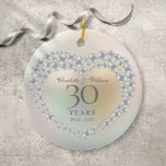 Beautiful Pearl 30th Wedding Anniversary Ceramic Tree Decoration<br><div class="desc">Featuring a beautiful pearl,  this chic 30th wedding anniversary keepsake can be personalised with your special pearl anniversary information on a pearl background. Designed by Thisisnotme©</div>