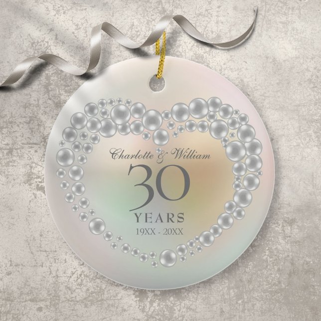 Beautiful Pearl 30th Wedding Anniversary Ceramic Tree Decoration (Beautiful Pearl 30th Wedding Anniversary Ceramic Ornament)