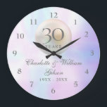 Beautiful Pearl 30th Wedding Anniversary Large Clock<br><div class="desc">Featuring a beautiful pearl,  this chic 30th wedding anniversary clock can be personalised with your special pearl anniversary information on a pearl background. Designed by Thisisnotme©</div>