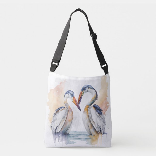 Beautiful Pelican Couple, Pelican Love Bonds Crossbody Bag (Front)