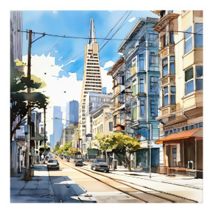 Beautiful pen and ink sketch of San Francisco Photo Print
