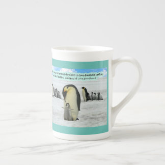 Beautiful Penguin Scripture 1 John 4:16 Bone China Mug