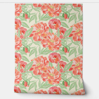 Beautiful Peonies Bold Colours and Greenery Wallpaper