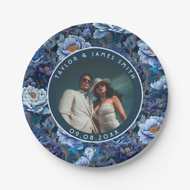 Beautiful Peonies Plates For Bride To Be Party (Front)