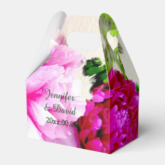 Beautiful Peonies Wedding Gable Favour Box
