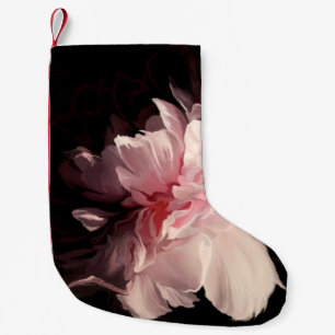 Beautiful peony flower small christmas stocking