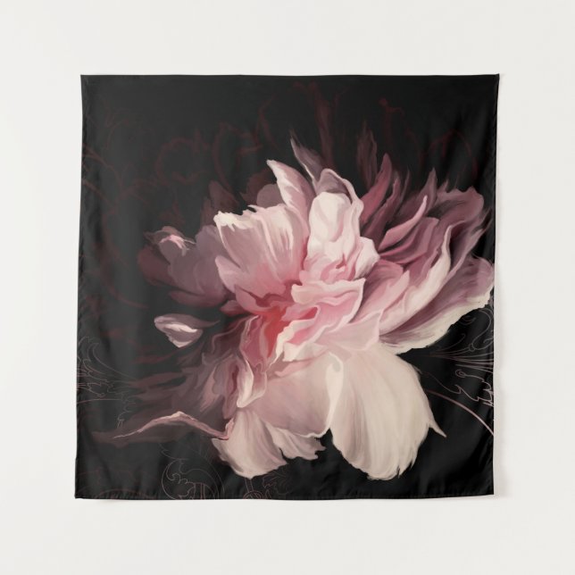 Beautiful peony flower tapestry (Front)