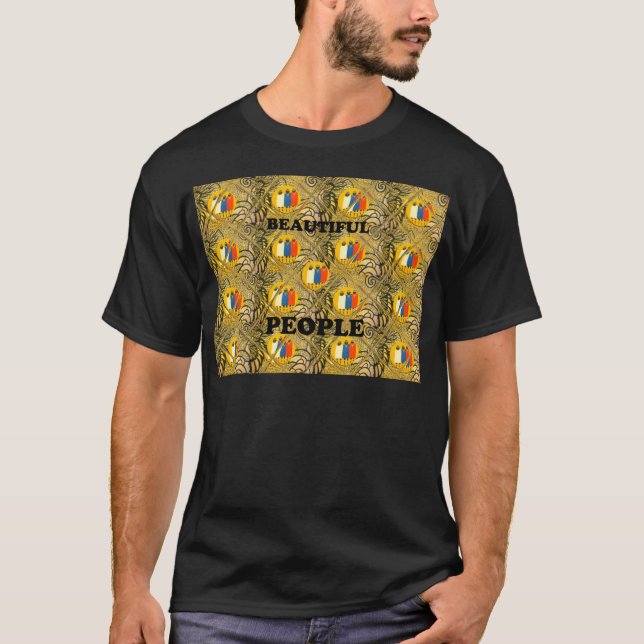 Beautiful People African Traditional Motif Colours T-Shirt (Front)