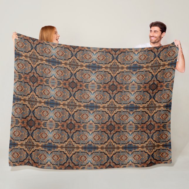 Beautiful Persian Old Pattern Popular Collection Fleece Blanket (In Situ)
