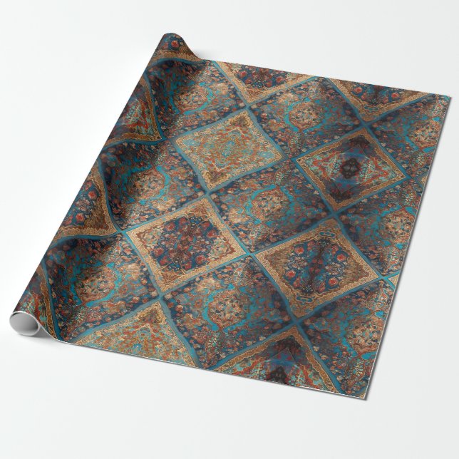 Beautiful Persian Old Pattern Trendy Collection Wrapping Paper (Unrolled)