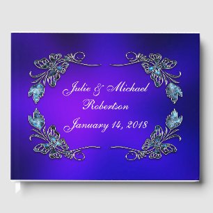 Beautiful Personalised Butterfly Faux Filigree Guest Book