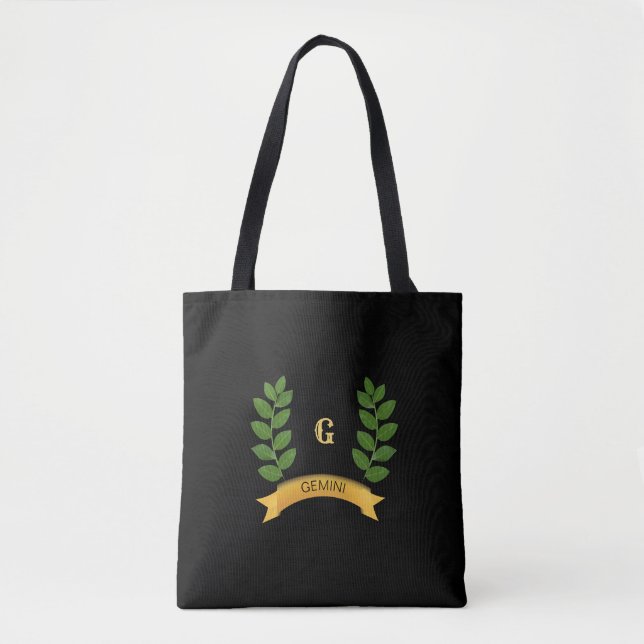 Beautiful Personalised Green Leaves Tote Bag (Front)
