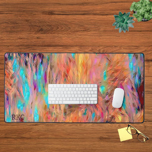 Beautiful Personalised Monogram Colourful Aestheti Desk Mat