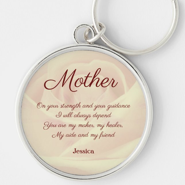 Beautiful Personalised Mother Poem Key Ring (Front)