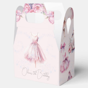 Beautiful Personalised Pink Ballerina Birthday Favour Box