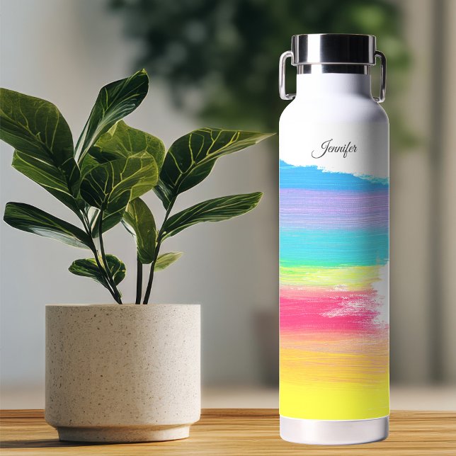 Beautiful Personalised Rainbow Water Bottle (Creator Uploaded)