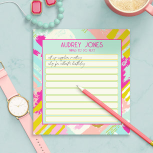 Beautiful Personalized Abstract Design To Do List Notepad