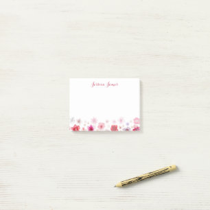 Beautiful Personalized Floral 4" x 3" Post-it Notes