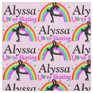 BEAUTIFUL PERSONALIZED I LOVE SKATING FABRIC