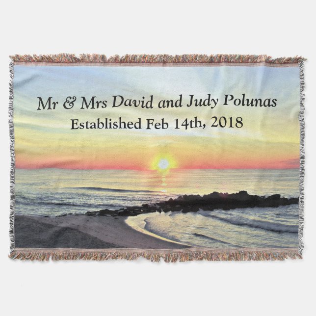 BEAUTIFUL PERSONALIZED WEDDING OR FAMILY BLANKET (Front)