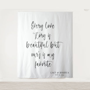 Beautiful Personalized Wedding Tapestry Backdrop 
