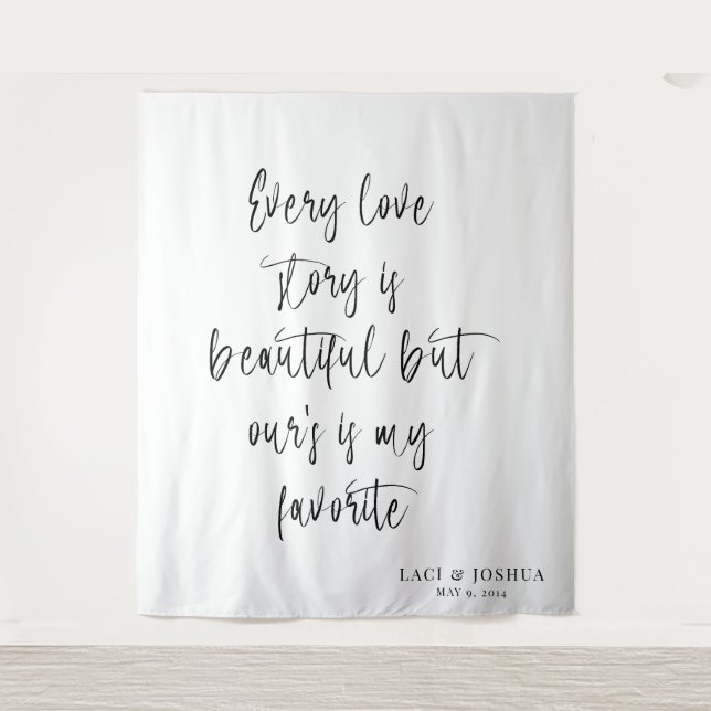 Beautiful Personalized Wedding Tapestry Backdrop  (Front)