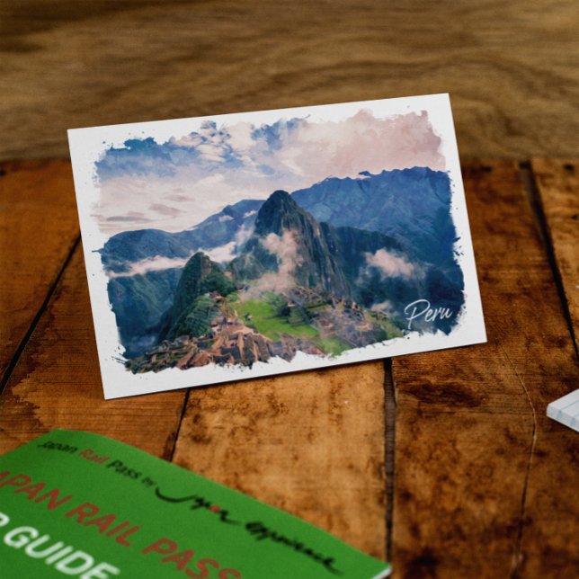 Beautiful Peru Machu Picchu Vintage Travel Postcard (Peru Machu Picchu)