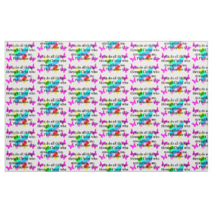 BEAUTIFUL PHILIPPIANS 4:13 BUTTERFLY FABRIC