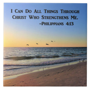 BEAUTIFUL PHILIPPIANS 4:13 CERAMIC TILE