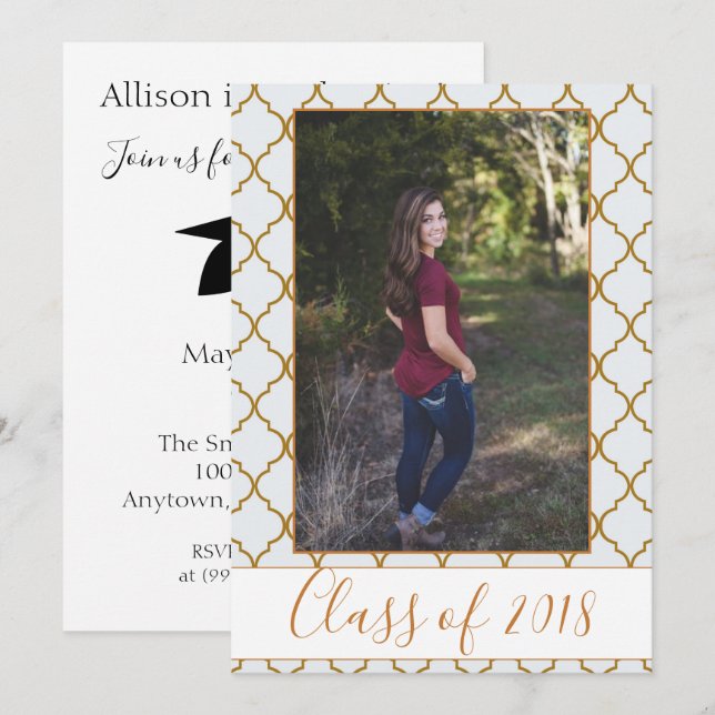 Beautiful Photo Graduation Invitation (Front/Back)