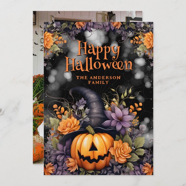 Beautiful Photo Happy Halloween Card (Front/Back)