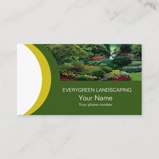 Beautiful Photo Landscaping Business Card (Front)
