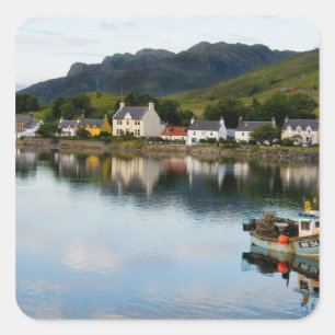 Beautiful photo of small village of Dornie with Square Sticker