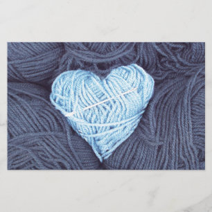 Beautiful photograph of blue wool heart