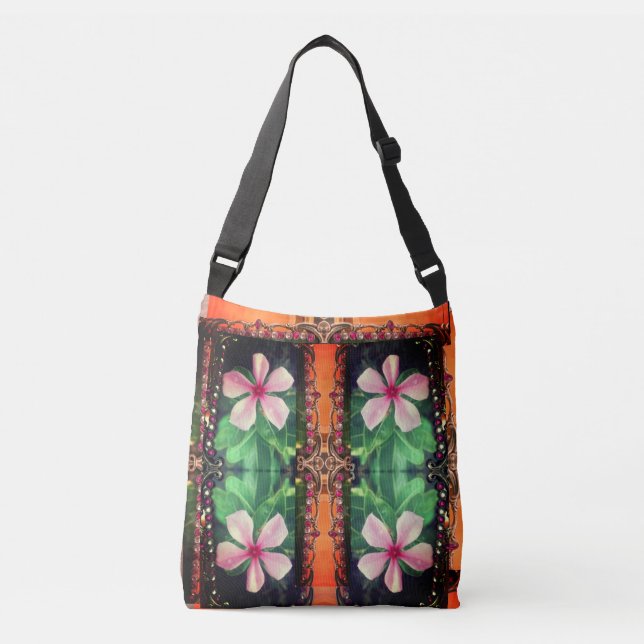 Beautiful Photographic Floral Meets Boho Charm Cro Crossbody Bag (Front)