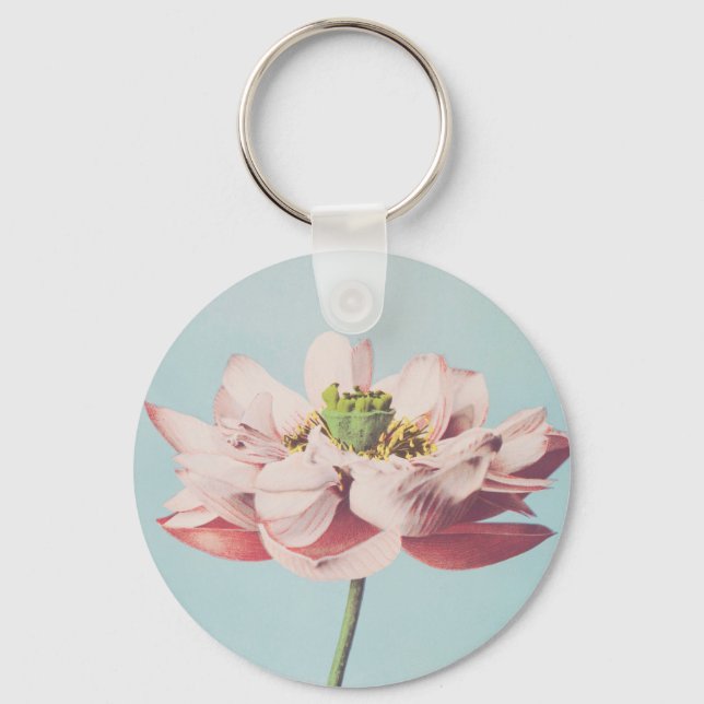 Beautiful photomechanical prints of Lotus Flowers Key Ring (Front)