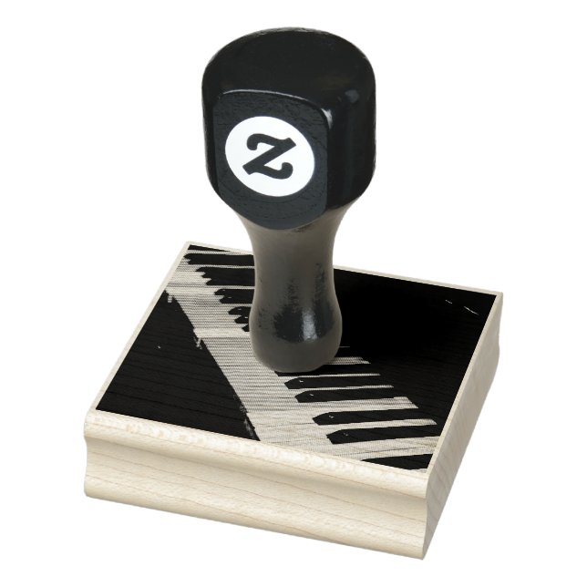 Beautiful Piano Artwork Rubber Stamp (Stamp)
